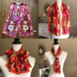 Jeweled Floral Garden Adrienne Landau Silk Scarf